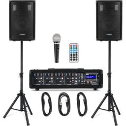 ENTREPOTBRICO Pack Dj Sono Complet Systeme Audio Pa Enceintes Table De Mixage Bluetooth 100w