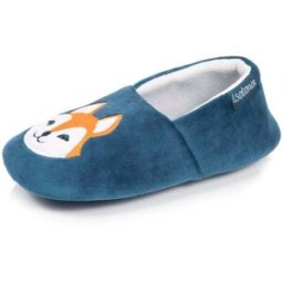 Isotoner - Chaussons Slippers Enfant velours renard Bleu bleu canard 27/28 Mixte enfant