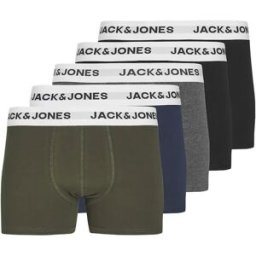 Jack & Jones Kids Boxers Basic Wb 5 Unités Black / Black / Navy Blazer / Dgm / Forest Night 12 Années Garçon