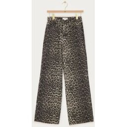 Jean large avec imprimé léopard My Jewellery Marron/Noir/Beige 28 femme