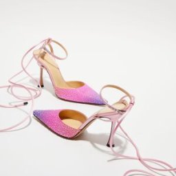 Mach & Mach - Escarpins en Satin & Cristaux Lola roses - Talon 10 cm 37