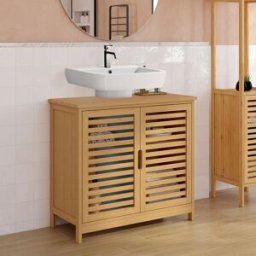 Idomya Essentials - Meuble sous vasque Maya bambou 2 portes - 60x30x65 cm OS