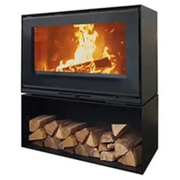 GODIN Poêle à bois panorama Huriel 80 sur bûcher 10 KW buche de 50 cm - 411203PEINTANTHRACIT