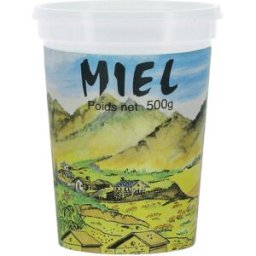 Apiculture.net - Matériel apicole français 280 pots traditionnels décor Montagne 500g