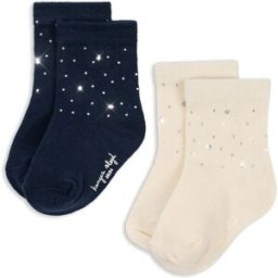 Konges Sløjd Lot de 2 Paires de Chaussettes Strass Bleu marine 25/28