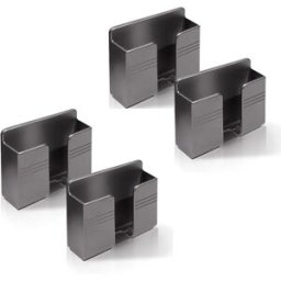 INF Lot de 4 supports de téléphone en ABS avec station de recharge et rangement pour télécommande Le noir
