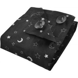 INF Rideau occultant portable noir 130 x 200cm, store enrouleur imprimé avec fixation par ventouses