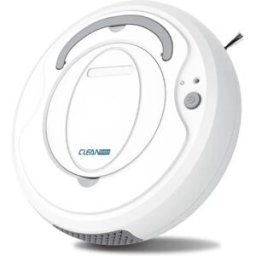 INF Aspirateur robot avec lavage, aspiration 1500 Pa et deux brosses latérales, nettoyeur de sols 3-en-1 blanc en ABS