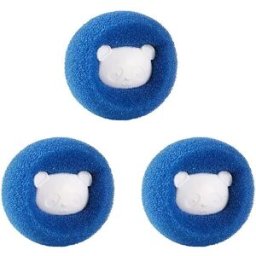 INF Balles anti-poils pour linge, lot de 3, réutilisables pour machine à laver et sèche-linge Paquet de 3 Bleu