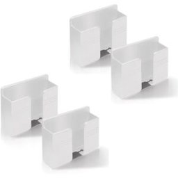 INF Lot de 4 supports de téléphone en ABS avec station de recharge et rangement pour télécommande Blanc