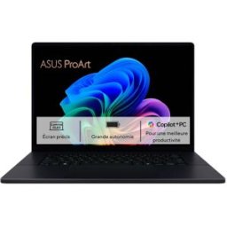 Pc Portable Asus Proart P16 H7606ww-drse052x 16" Oled 120 Hz Copilot+pc Amd Ryzen™ Ai 9 64 Go Ram 2 To Ssd Noir Nano