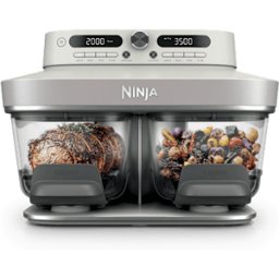Air fryer en verre avec 8 modes CRISPi DualZone Ivoire DD102EUIV2 par SharkNinja