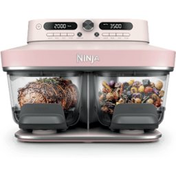 Air fryer en verre avec 8 modes CRISPi DualZone Rose quartz DD102EUPK1 par SharkNinja