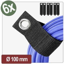Quadrios 26CA803 Ceinture auto-agrippante avec boucle pour fixation (L x l) 320 mm x 50 mm noir 6 pc(s)