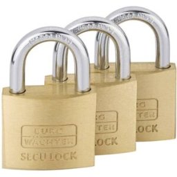 Burg Wächter 15291 Cadenas 37.60 mm fermeture universelle laiton avec serrure à clé