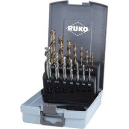 RUKO 245052RO Set de tarauds pour machine 14 pièces métrique M3, M4, M5, M8, M10, M12 coupe à droite DIN 371, DIN 376 HSSE-Co 5 forme B 1 set