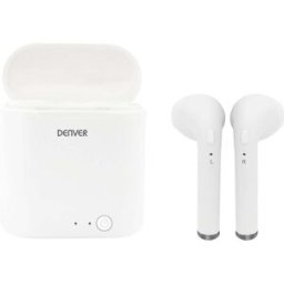 Denver TWQ-40 téléphone portable Écouteurs intra-auriculaires Bluetooth blanc boîtier de charge