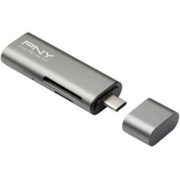PNY R-TC-UA-3N1E01-RB Lecteur de carte mémoire externe USB-C® (USB 3.2 Gen 1) métallique