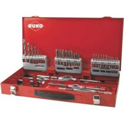 RUKO 245030 Set de tarauds pour machine 44 pièces métrique M3, M4, M5, M6, M8, M10, M12 coupe à droite HSS 1 set