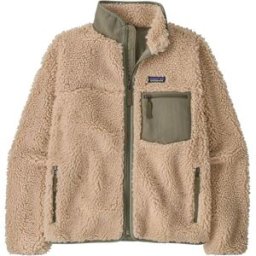 Patagonia - Veste polaire chaude et coupe-vent - W's Classic Retro-X Jkt Dark Natural w/River Rock Green - Taille S - Beige