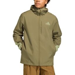 Adidas - Veste de randonnée imperméable et coupe-vent - MT 2.5L Rain Jacket Olive Strat Tent Green - Taille M - Vert