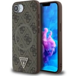Guess Coque De Téléphone Pu 4g Strass Triangle Metal Logo Iphone 16e Brown One Size unisex