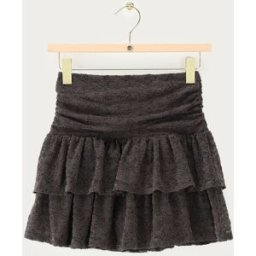 Jupe effet velours gris à volants en mesh My Jewellery Gris XL femme