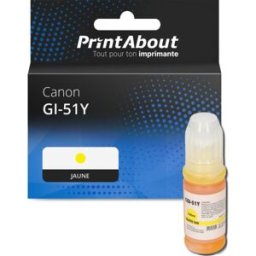 PrintAbout Cartouche compatible Canon GI-51Y - Jaune Jaune