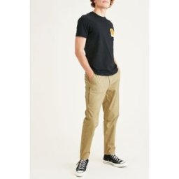 Dockers - Pantalon chino en Coton Bio Mobile Icon Tapered beige foncé T.31/L34