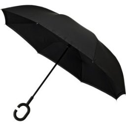 Falconetti - Parapluie à Ouverture inversée et manuelle Resistant au vent noir OS
