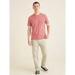Dockers - T-Shirt 100% Coton Bio Logo Pocket rose S