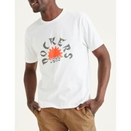 Dockers - T-Shirt 100% Coton Bio Logo blanc S