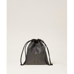 Twinset Pochette en satin avec strass
