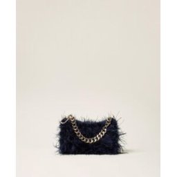 Twinset Sac Liliane en satin avec plumes