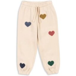 Konges Sløjd Jogger Lou Cœurs Coton Bio Rose pêche 4 ans