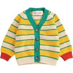 Bobo Choses Cardigan Rayé Coton Bio Bébé Jaune 18 mois