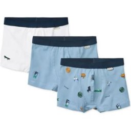 Liewood Lot 3 Boxers Marvin Sport Coton Bio Bleu 7/8 ans