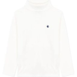 Petit Bateau Col Roulé Logo Coton Bio Blanc 3 ans