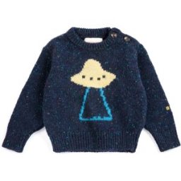 Bobo Choses Pull Soucoupes Laine Bébé Bleu marine 12 mois