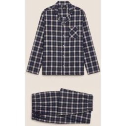 MONOPRIX Pyjama manches longues et pantalon en flanelle de coton BIO GOTS S