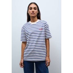 MONOPRIX T-shirt manches courtes à rayures avec broderie en coton BIO GOTS M