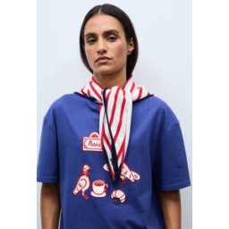 MONOPRIX Echarpe triangle à rayures en coton BIO GOTS Unique