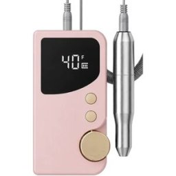 INF Ponceuse électrique rechargeable pour ongles à 8 lumières, charge Type-C et 45 vitesses réglables Rose