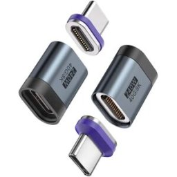 INF Adaptateur Magnétique Type-C 24 Broches 8K/40Gbps 240W avec Tête Magnétique Type-C, compatible avec Huawei, Samsung, APPLE,