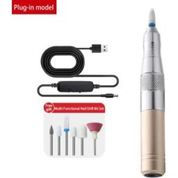 INF Ponceuse à ongles électrique USB pour manucure avec embouts remplaçables et embout en forme de maïs Or