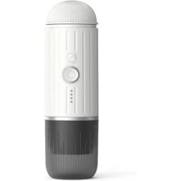 INF Machine à espresso électrique portable avec broyeur, compatible avec Nespresso, pression 19bar Blanc