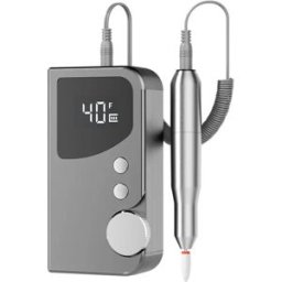 INF Ponceuse électrique rechargeable pour ongles à 8 lumières, charge Type-C et 45 vitesses réglables Gris