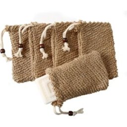 INF Sacs à savon réutilisables en sisal avec cordon suspendu, lot de 8 pour savons solides et shampoings café