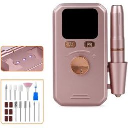 INF Ponceuse à ongles électrique à trois voyants, 45 vitesses, recharge Type-C et retrait du vernis gel Or rose