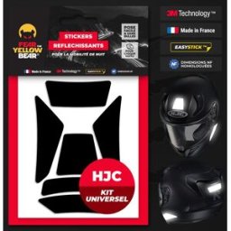 Stickers réfléchissants casque EASY REPLICA™ KIT UNIVERSEL HJC NOIR FEARTHEYELLOWBEAR